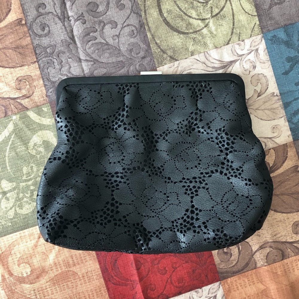Clare V Leather Floral Design Clutch